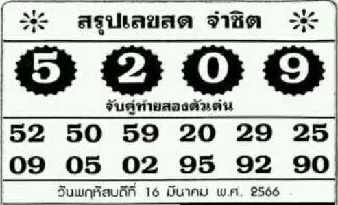 หวยจ่าชิต 16/3/66