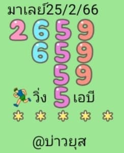 หวยมาเลย์วันนี้ 25/2/66 ชุดที่ 10