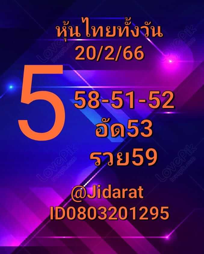 หวยหุ้นวันนี้ 20/2/66 ชุดที่ 10