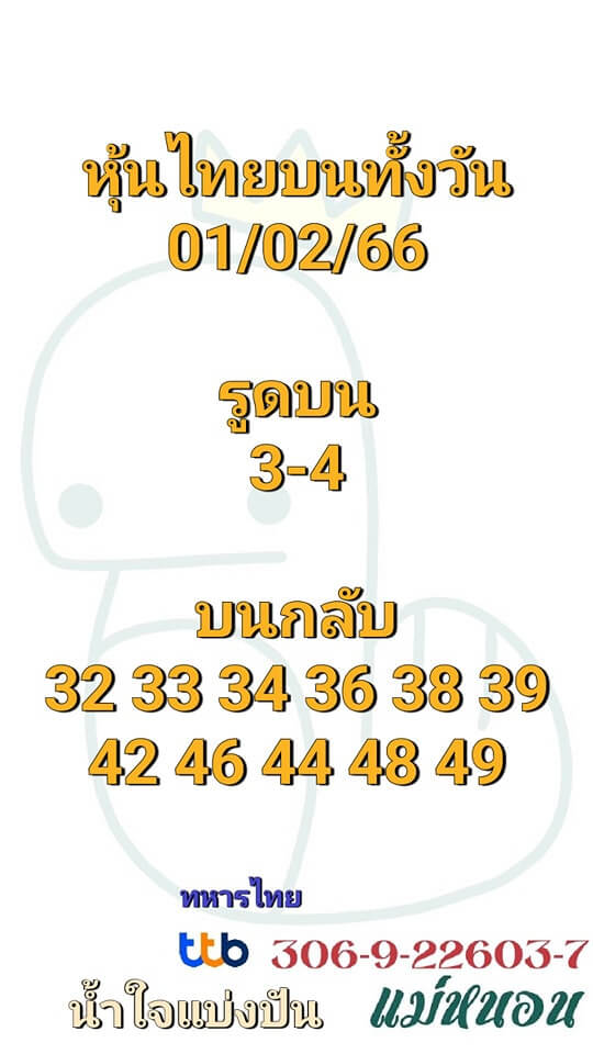 หวยหุ้นวันนี้ 1/2/66 ชุดที่ 3