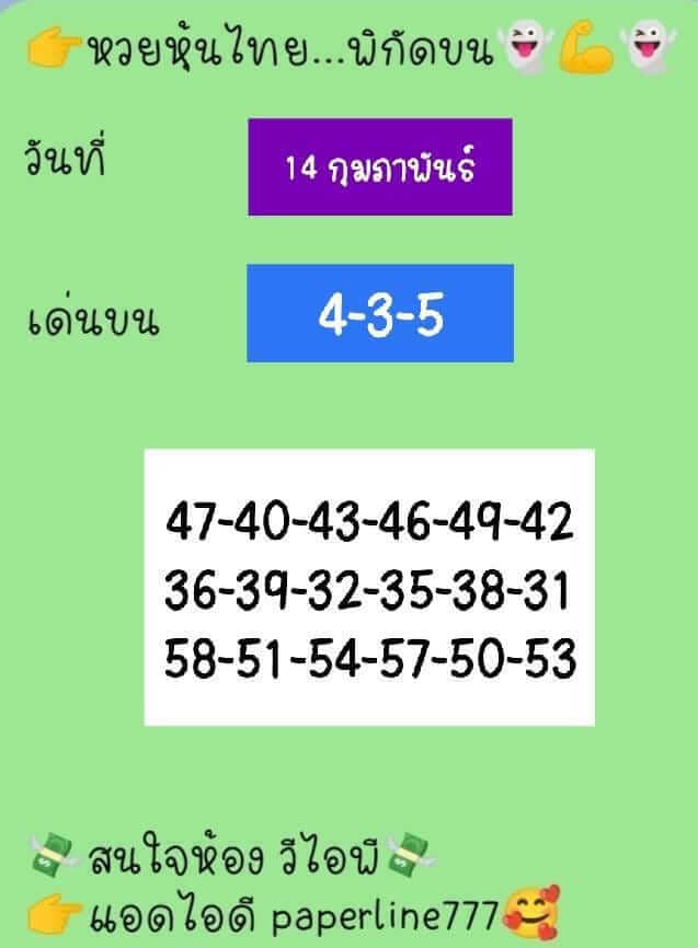 หวยหุ้นวันนี้ 14/2/66 ชุดที่ 8