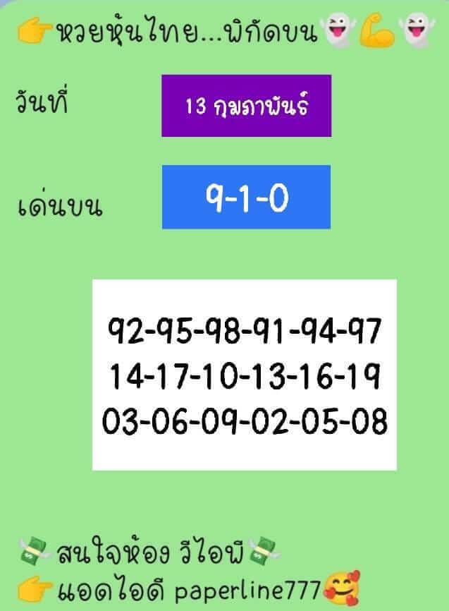 หวยหุ้นวันนี้ 13/2/66 ชุดที่ 9