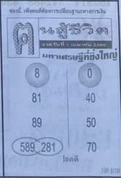 หวยคนสู้ชีวิต 1/4/66