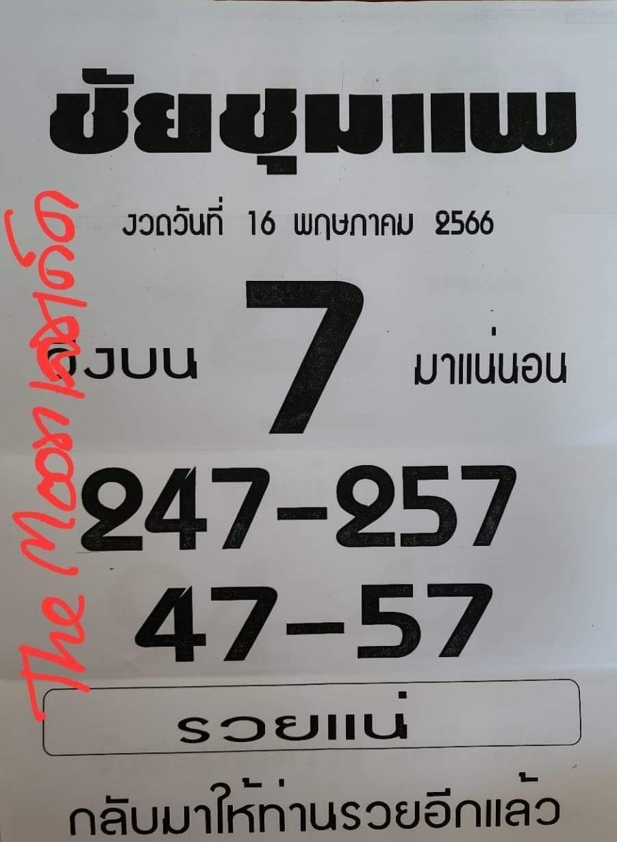 หวยชัยชุมแพ 16/5/66