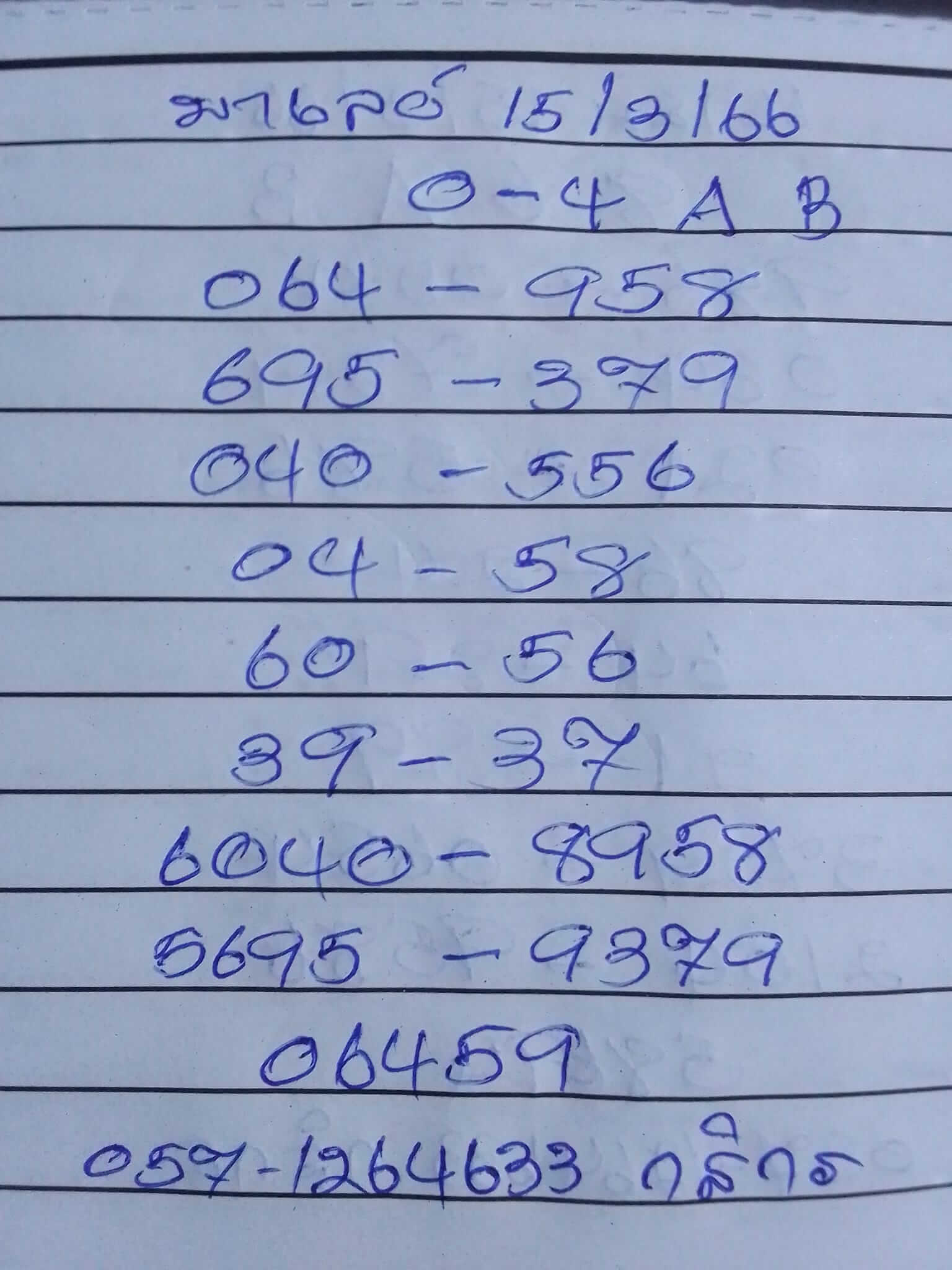 หวยมาเลย์วันนี้ 15/3/66 ชุดที่ 6