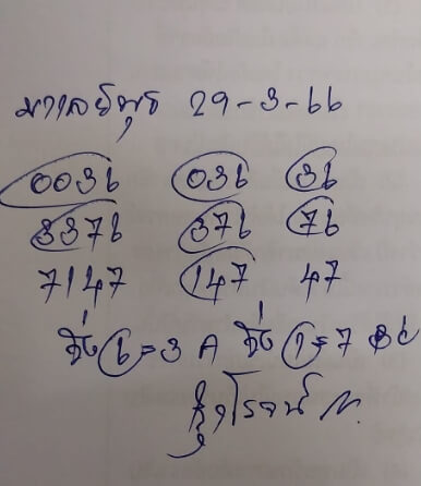 หวยมาเลย์วันนี้ 29/3/66 ชุดที่ 9