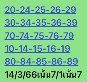 หวยหุ้นวันนี้ 14/3/66 ชุดที่ 1