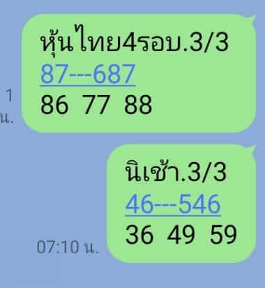 หวยหุ้นวันนี้ 3/3/66 ชุดที่ 10