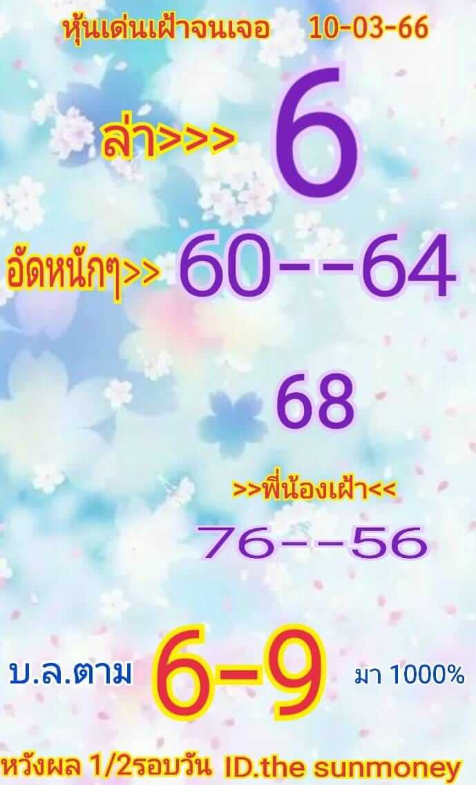 หวยหุ้นวันนี้ 10/3/66 ชุดที่ 2