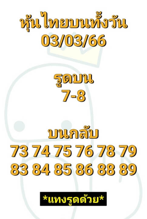 หวยหุ้นวันนี้ 3/3/66 ชุดที่ 4