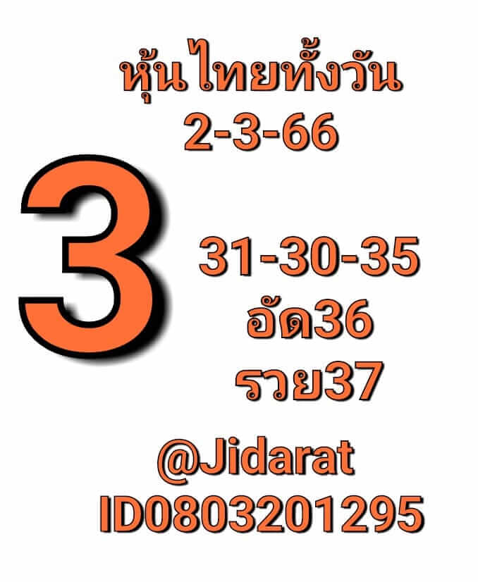 หวยหุ้นวันนี้ 2/3/66 ชุดที่ 6