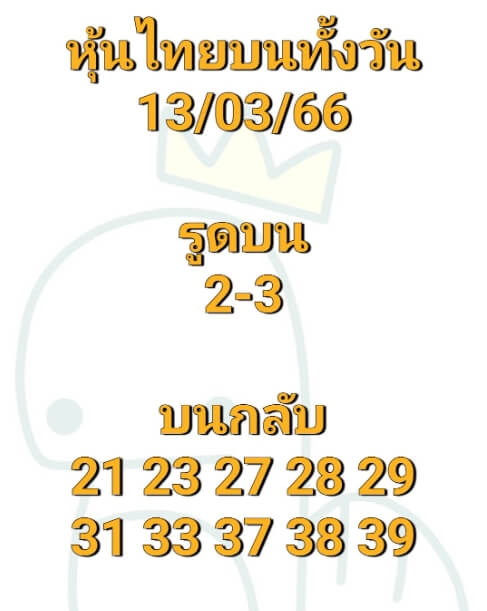 หวยหุ้นวันนี้ 13/3/66 ชุดที่ 7