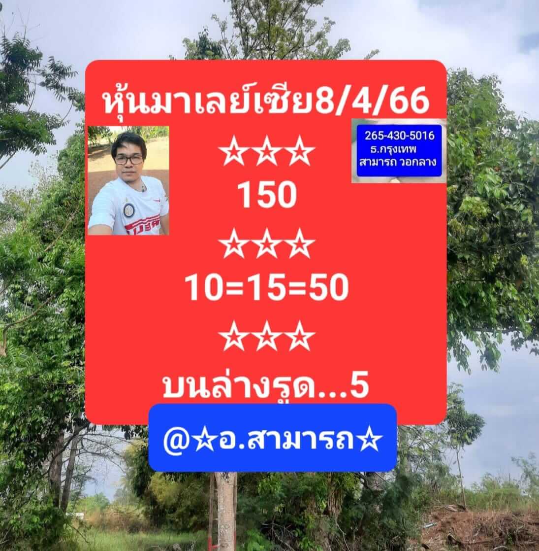 หวยมาเลย์วันนี้ 8/4/66 ชุดที่ 1