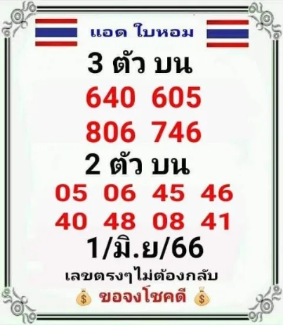 เลขล็อคใบหอม 1/6/66