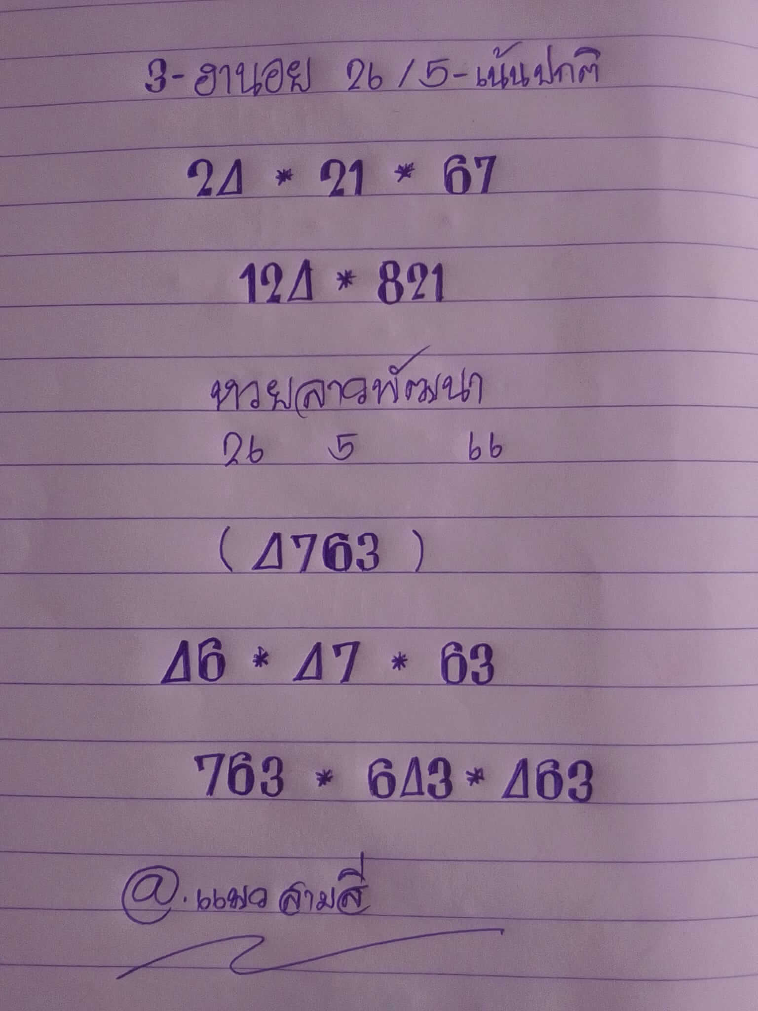 หวยลาววันนี้ 26/5/66 ชุดที่ 1