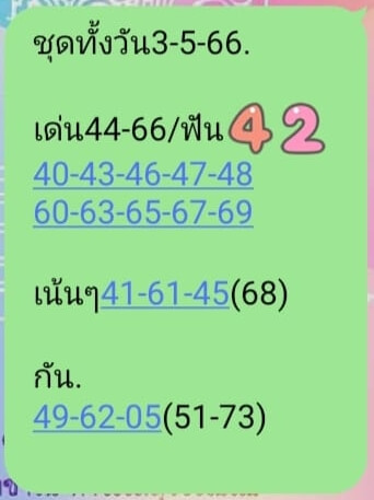 หวยหุ้นวันนี้ 3/5/66 ชุดที่ 10