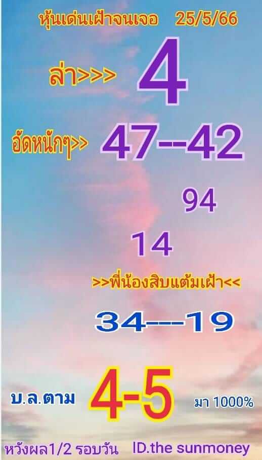 หวยหุ้นวันนี้ 25/5/66 ชุดที่ 10