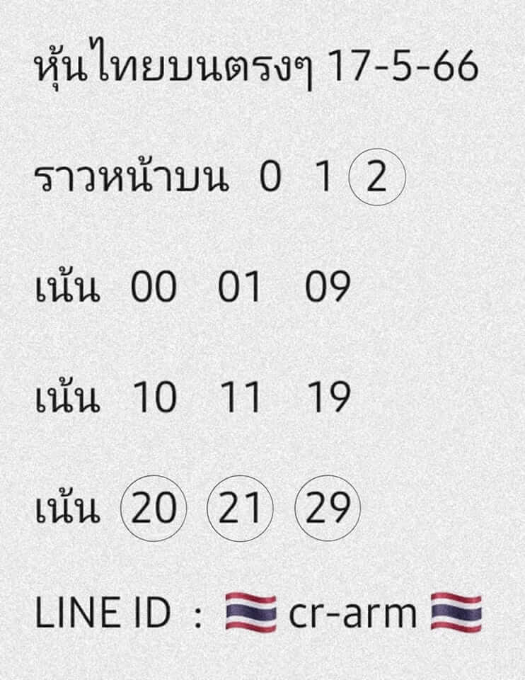 หวยหุ้นวันนี้ 17/5/66 ชุดที่ 5