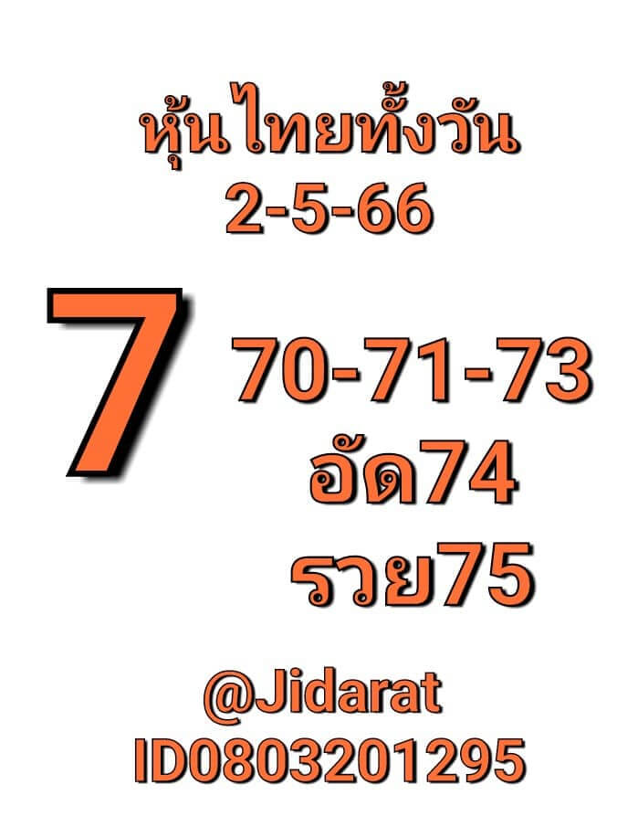 หวยหุ้นวันนี้ 2/5/66 ชุดที่ 6