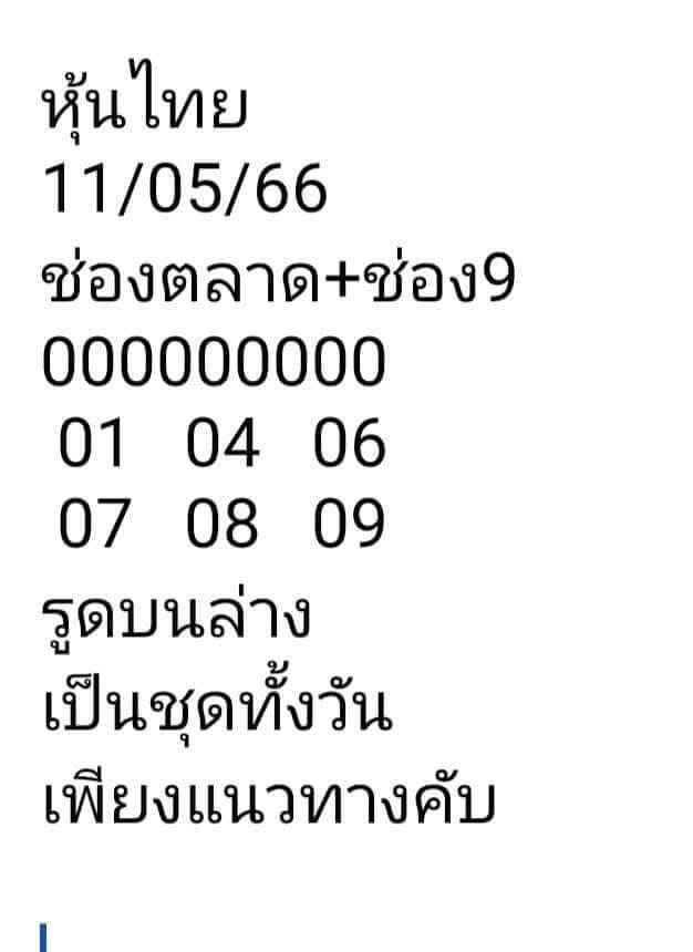 หวยหุ้นวันนี้ 11/5/66 ชุดที่ 8