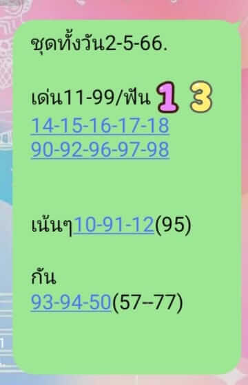 หวยหุ้นวันนี้ 2/5/66 ชุดที่ 8