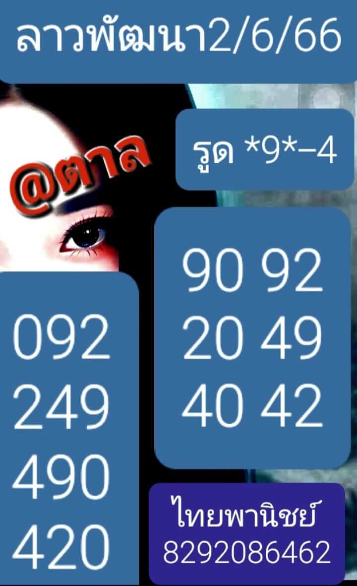 หวยลาววันนี้ 2/6/66 ชุดที่ 9