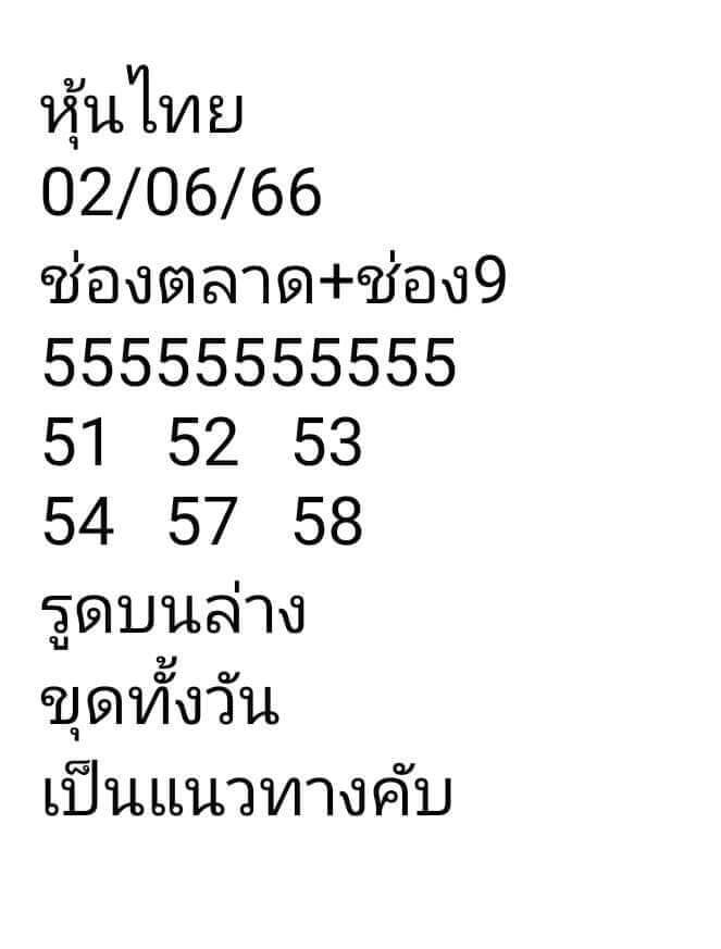 หวยหุ้นวันนี้ 2/6/66 ชุดที่ 9