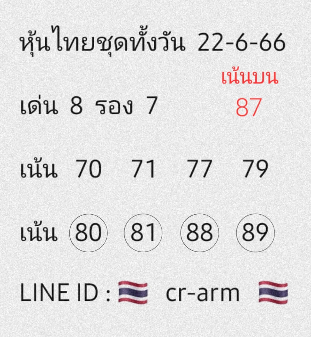 หวยหุ้นวันนี้ 22/6/66 ชุดที่ 9