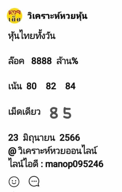 หวยหุ้นวันนี้ 23/6/66 ชุดที่ 9