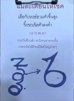 หวยกุมารทองให้โชค 16/2/67