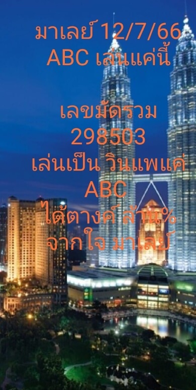 หวยมาเลย์วันนี้ 12/7/66 ชุดที่ 3