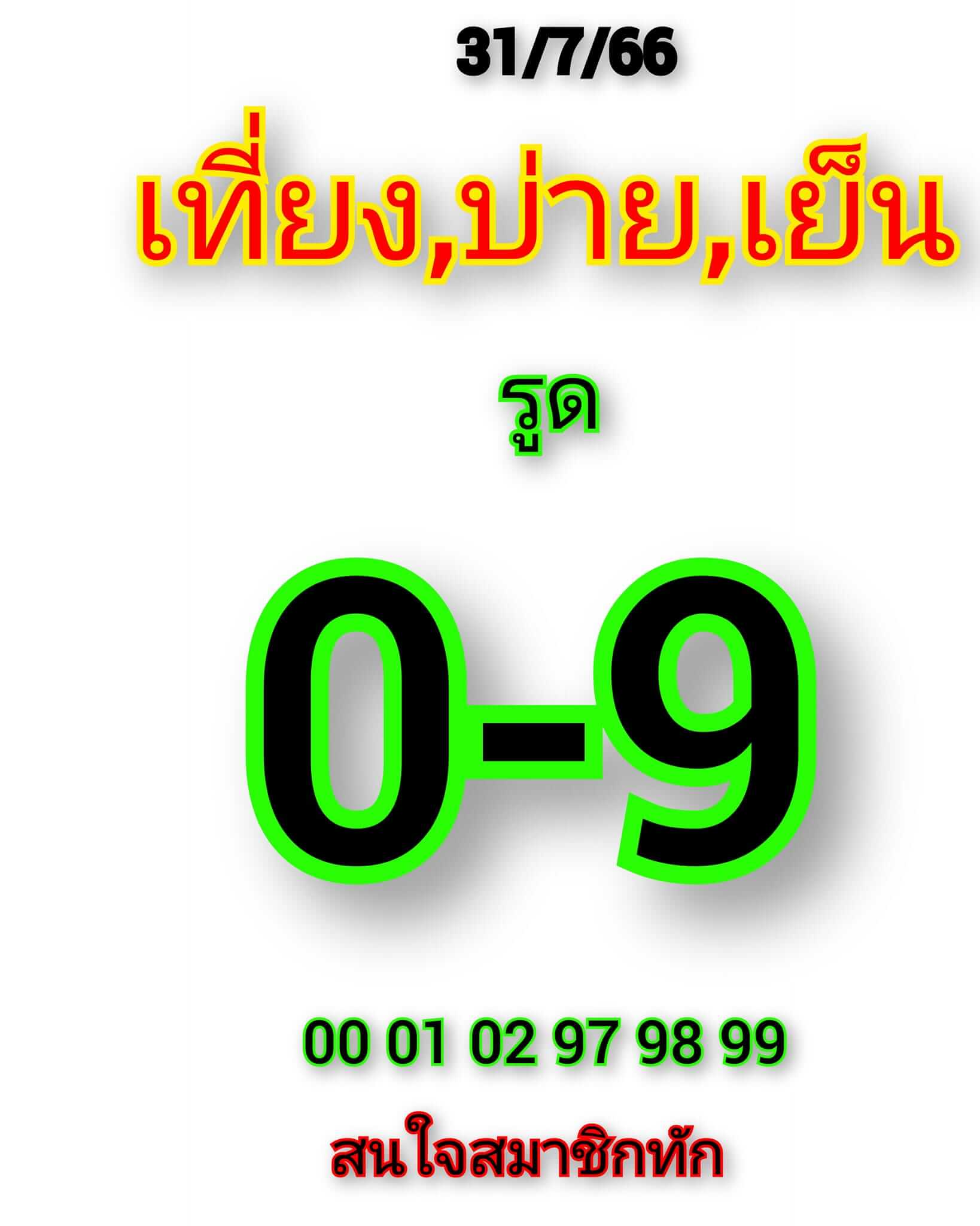 หวยหุ้นวันนี้ 31/7/66 ชุดที่ 10