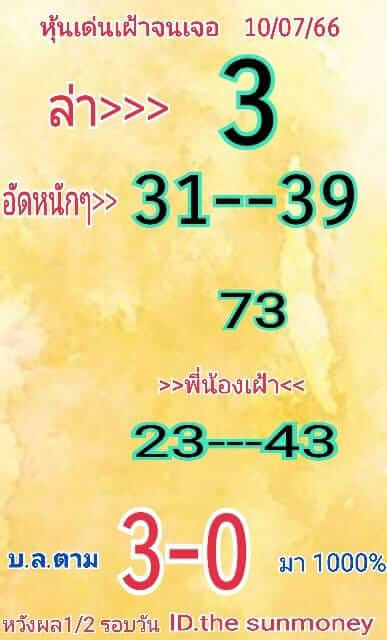 หวยหุ้นวันนี้ 10/7/66 ชุดที่ 2