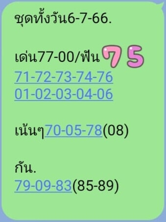 หวยหุ้นวันนี้ 6/7/66 ชุดที่ 9