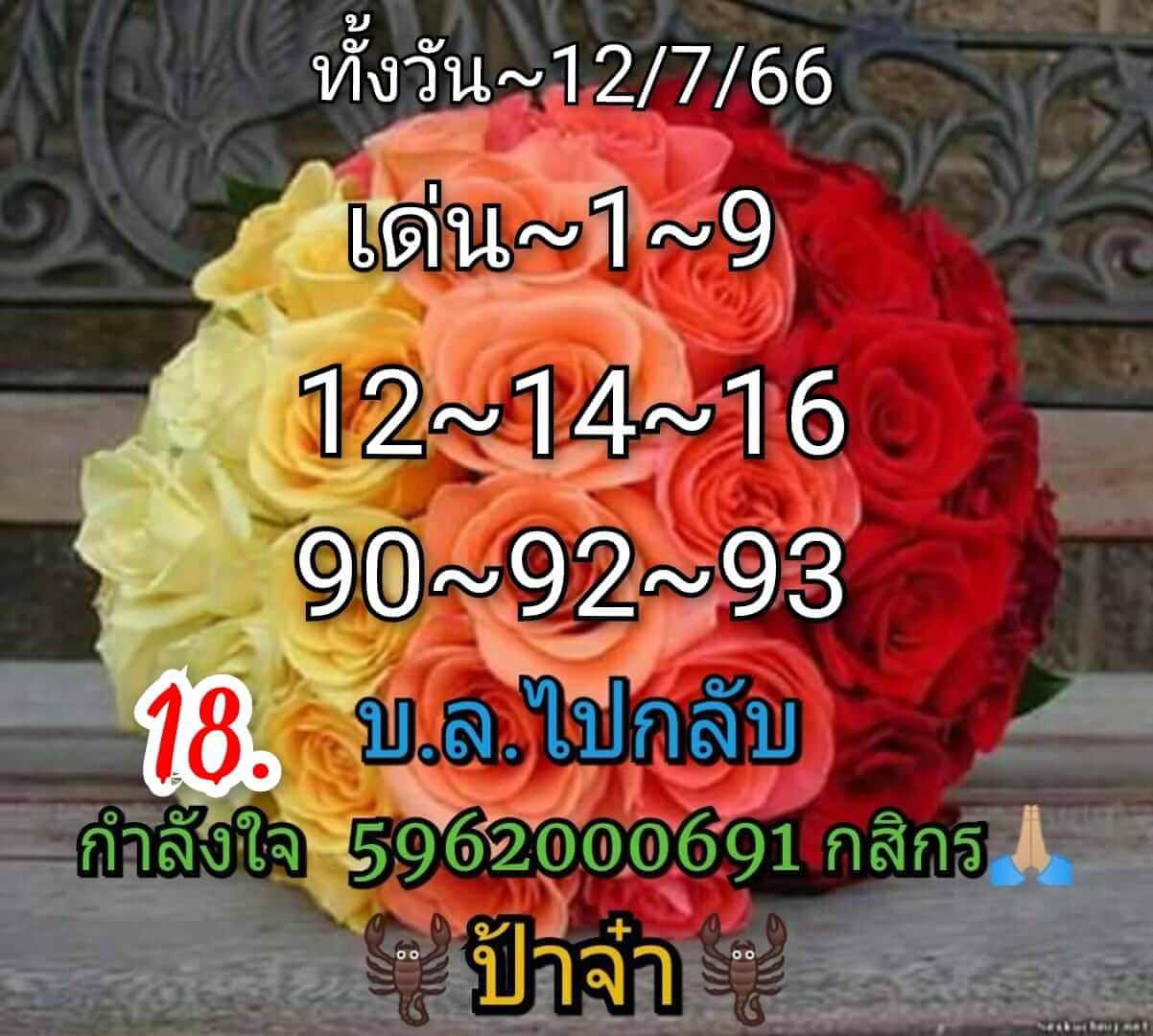 หวยหุ้นวันนี้ 12/7/66 ชุดที่ 9