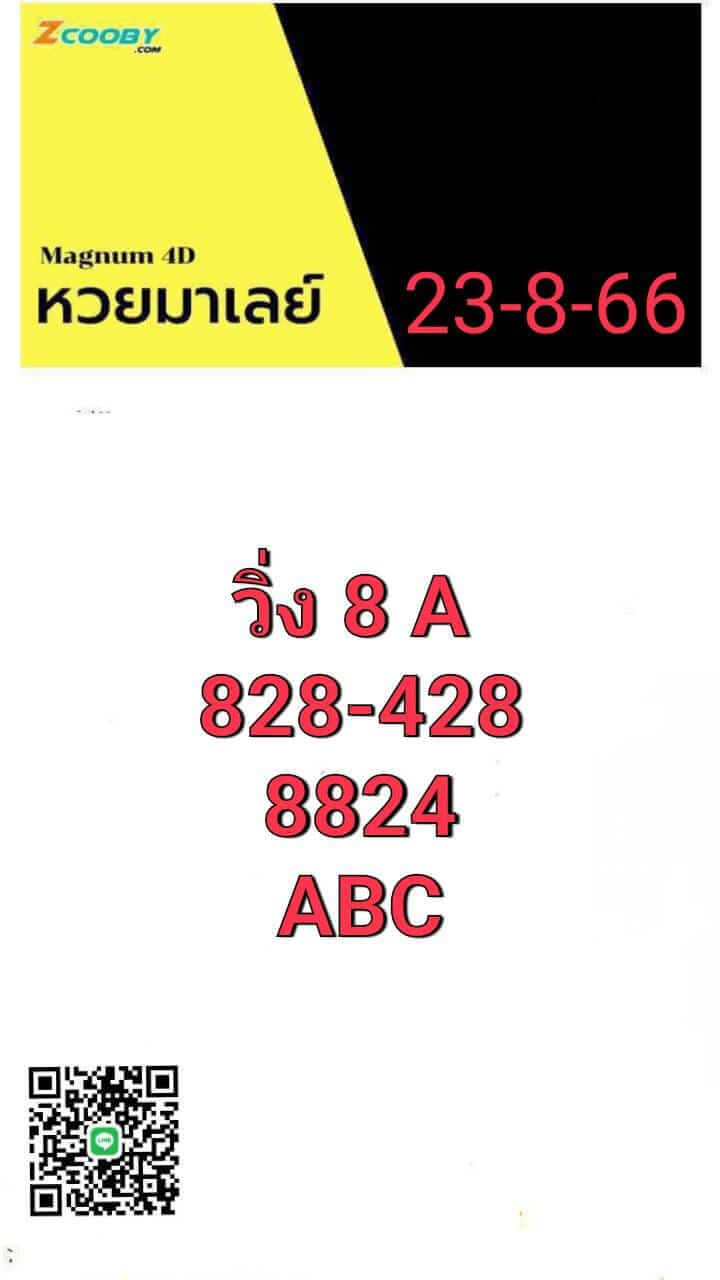 หวยมาเลย์วันนี้ 23/8/66 ชุดที่ 1