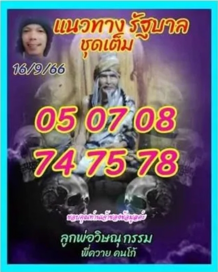 หวยลูกพ่อวิษณุกรรม 16/9/66