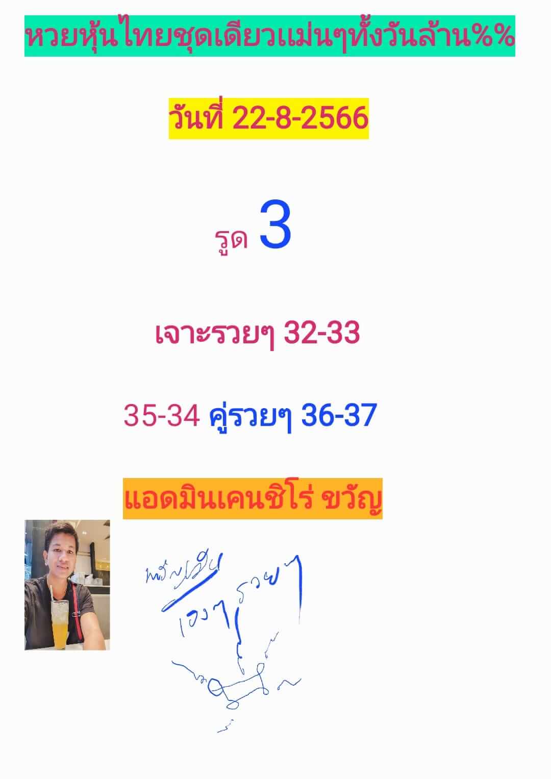 หวยหุ้นวันนี้ 22/8/66 ชุดที่ 1