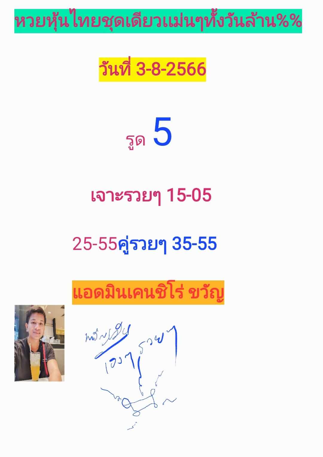 หวยหุ้นวันนี้ 3/8/66 ชุดที่ 1