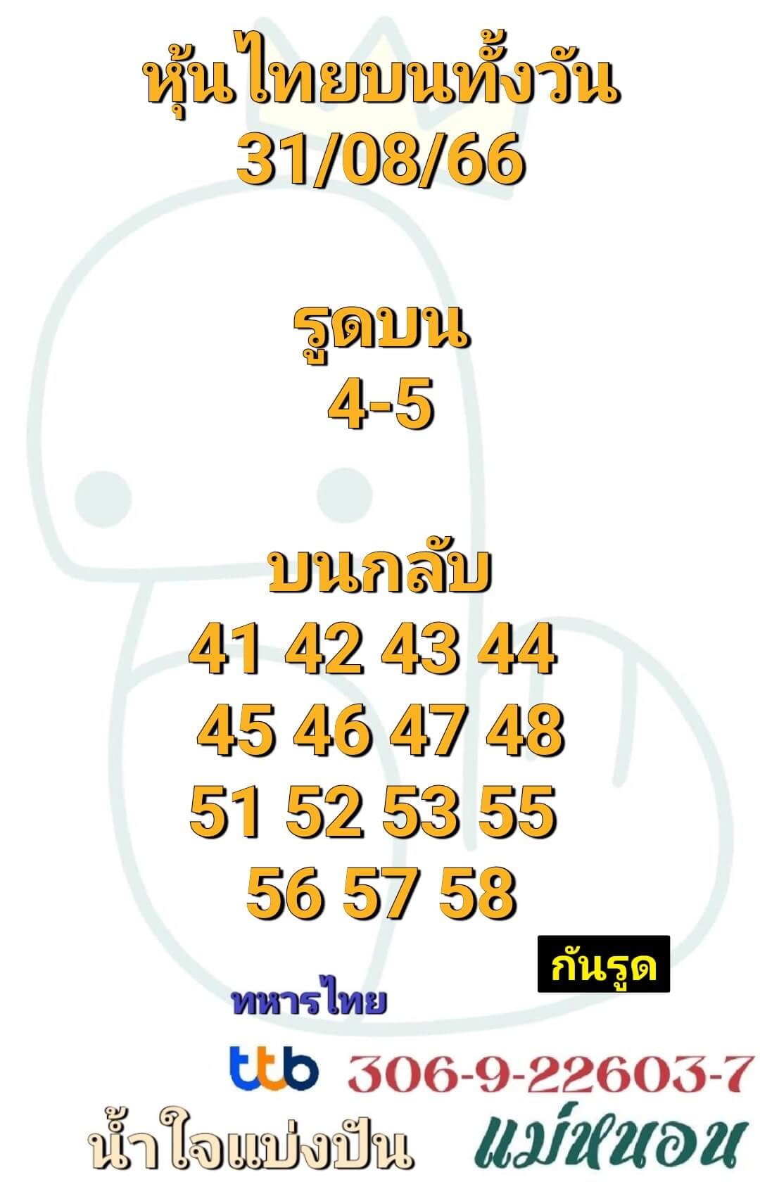 หวยหุ้นวันนี้ 31/8/66 ชุดที่ 10