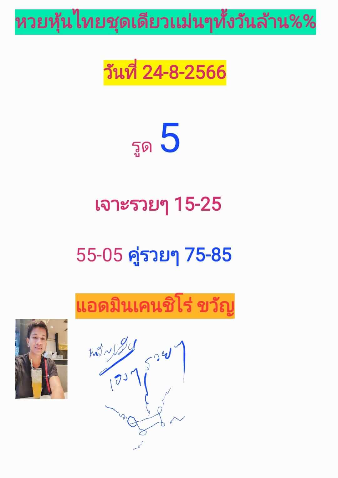 หวยหุ้นวันนี้ 24/8/66 ชุดที่ 2