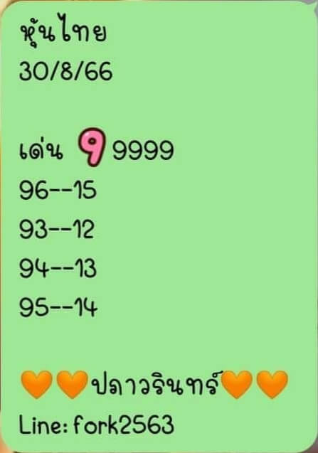 หวยหุ้นวันนี้ 30/8/66 ชุดที่ 6