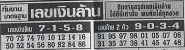 เลขเงินล้าน 16/9/66