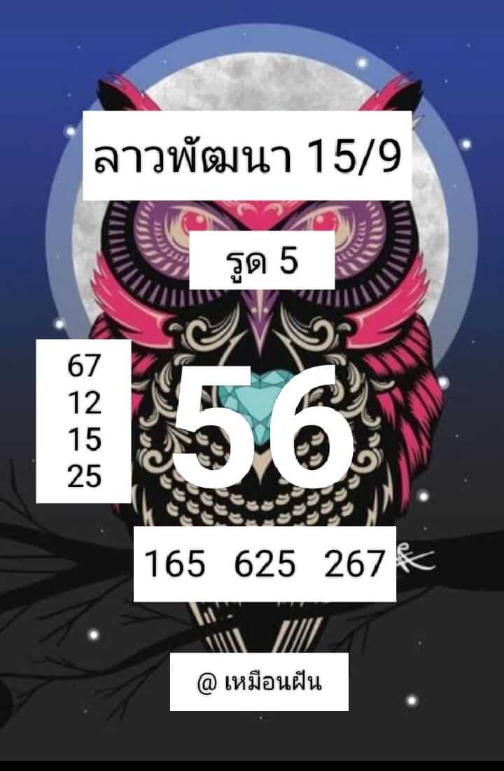 หวยลาววันนี้ 15/9/66 ชุดที่ 2