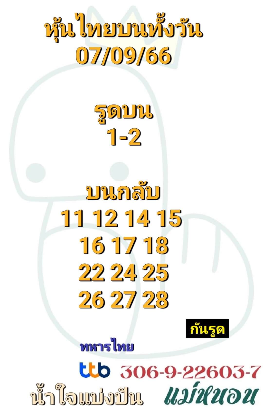 หวยหุ้นวันนี้ 7/9/66 ชุดที่ 7