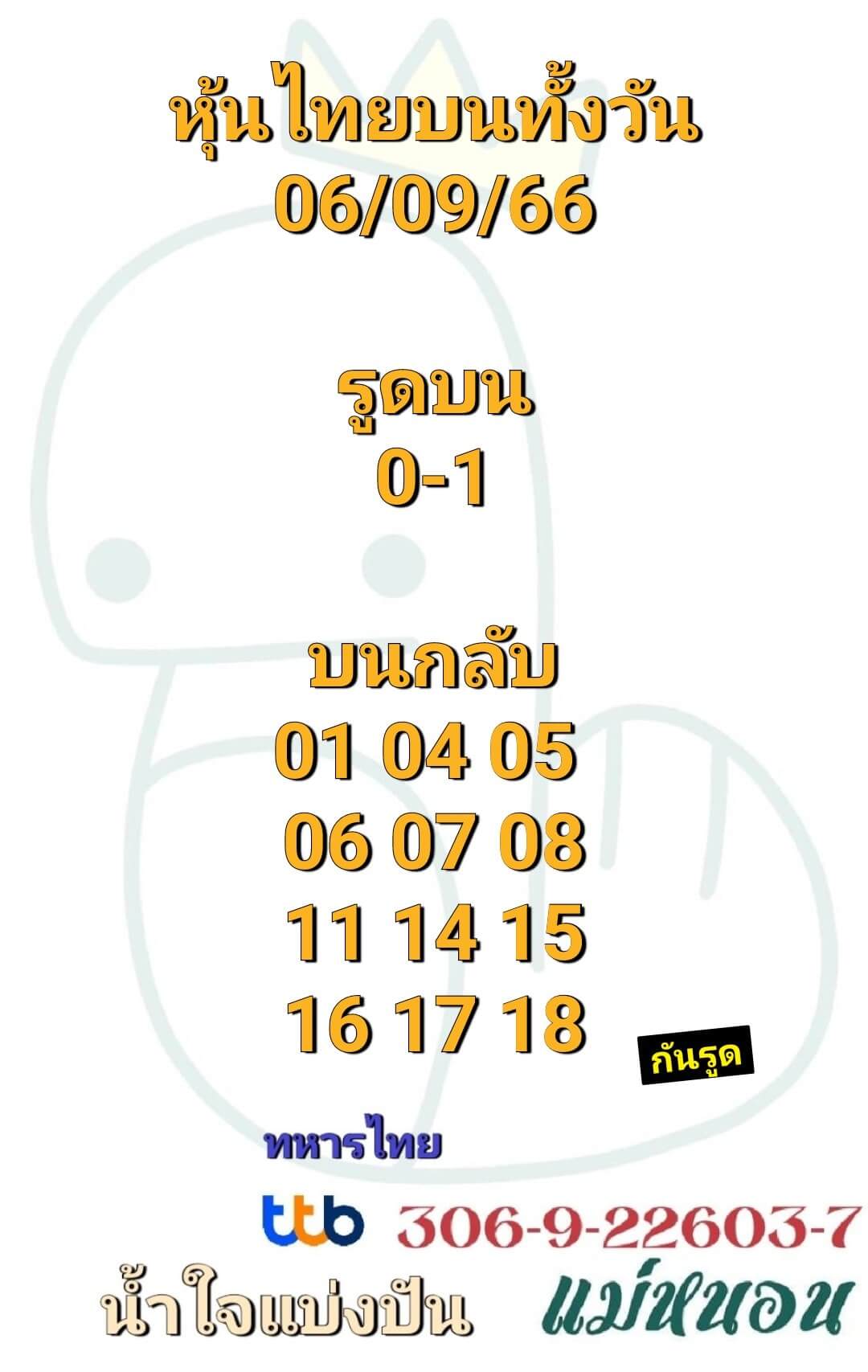 หวยหุ้นวันนี้ 6/9/66 ชุดที่ 8