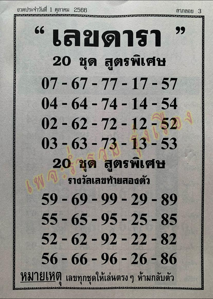 เลขดารา 1/10/66