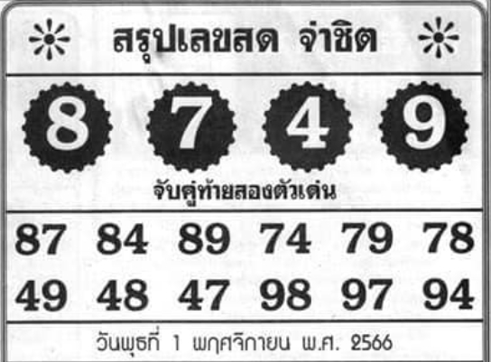 หวยจ่าชิต 1/11/66