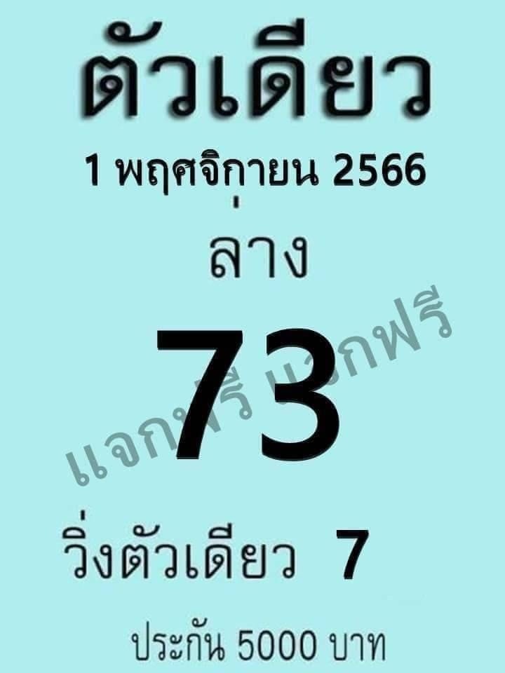 หวยตัวเดียว 1/11/66