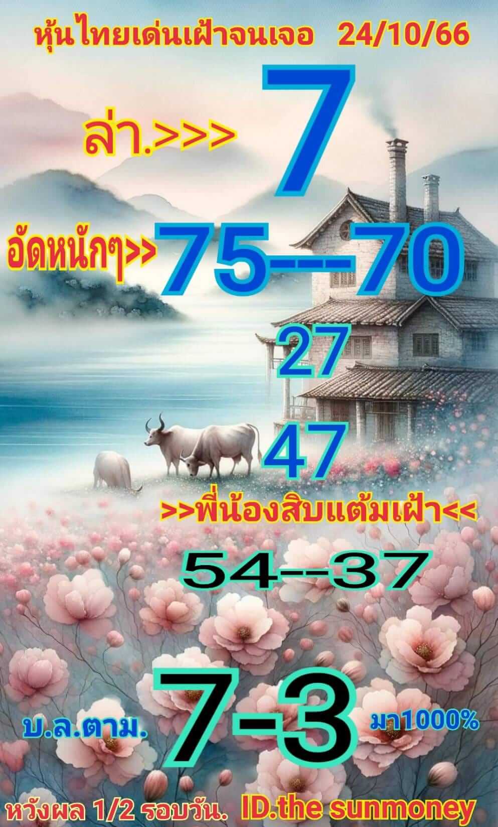 หวยหุ้นวันนี้ 24/10/66 ชุดที่ 10